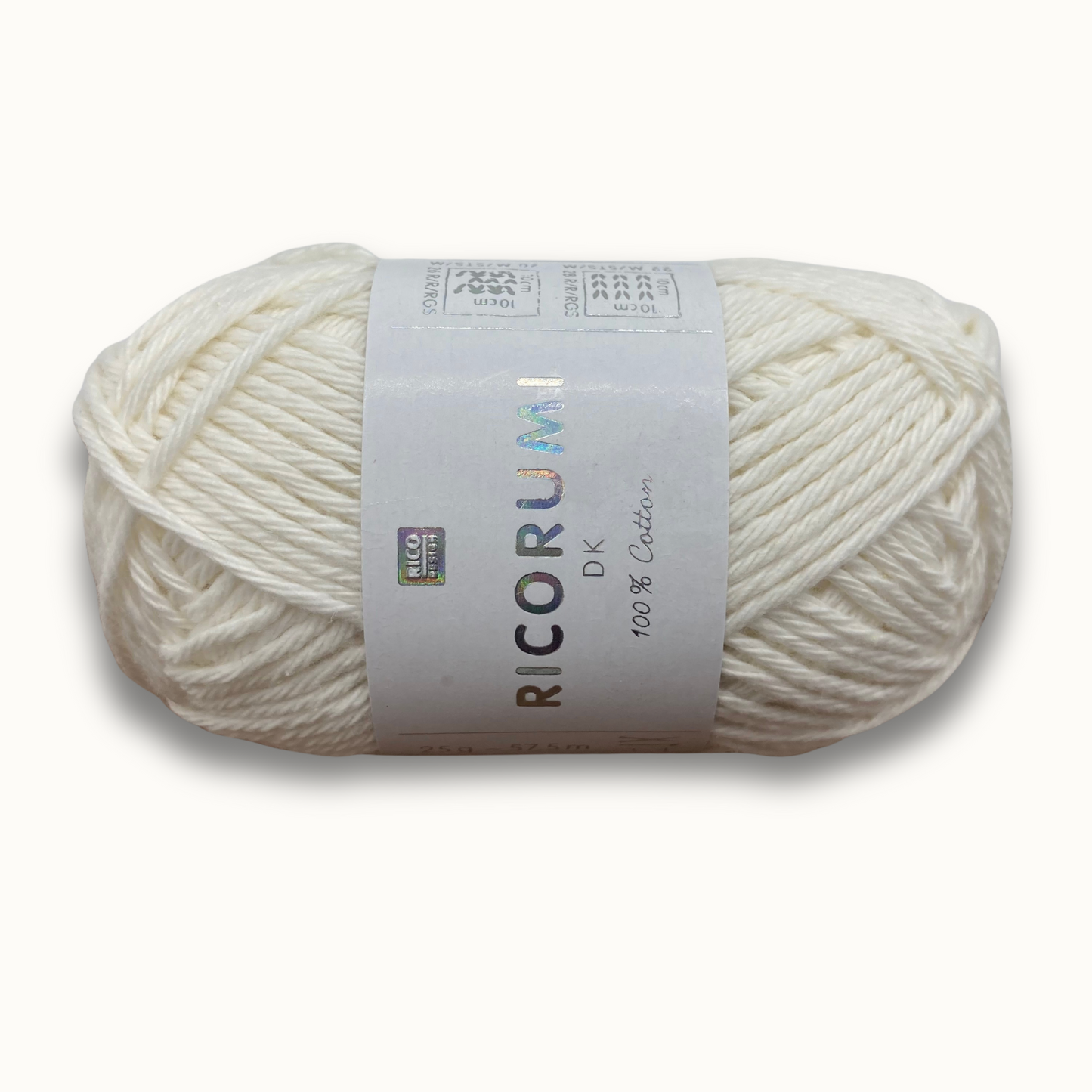 Baumwollgarn CREATIVE RICORUMI DK 25G | Farbe 001 weiß