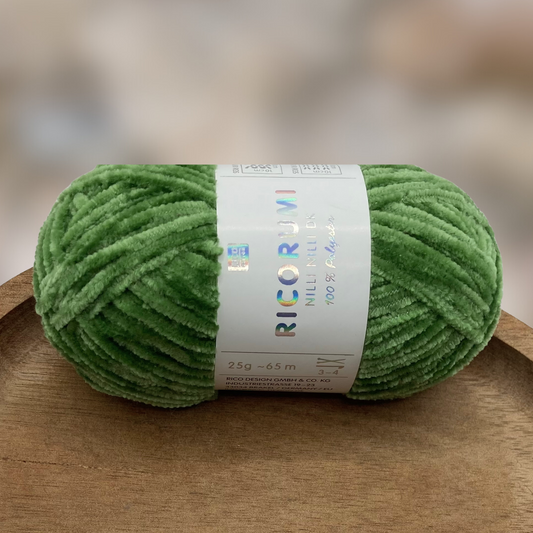 Chenille Garn RICORUMI NILLI NILLI 25G | Farbe 019 grün