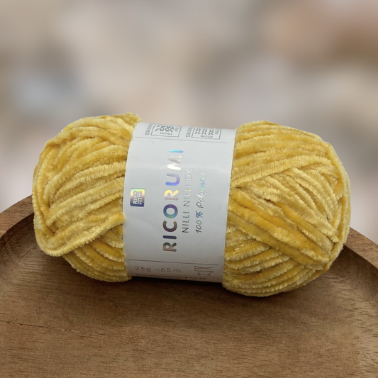 Chenille Garn RICORUMI NILLI NILLI 25G | Farbe Natur 004 senf