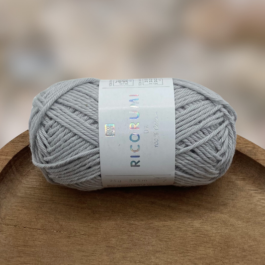 Baumwollgarn CREATIVE RICORUMI DK 25G | Farbe 058 Silbergrau