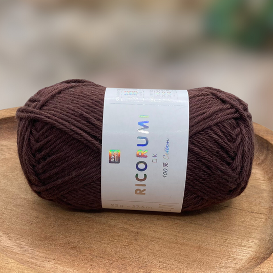 Baumwollgarn CREATIVE RICORUMI DK 25G | Farbe 057 Schokolade